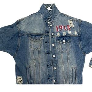 Iris Blue Denim Jacket Fraternity style M/L
